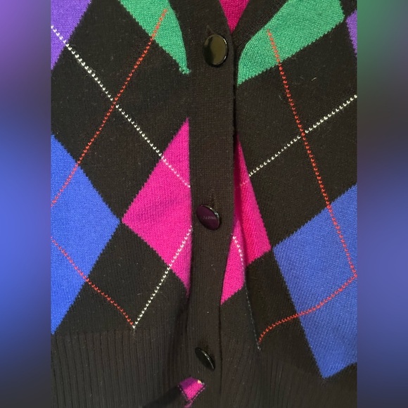 Le Superbe Argyle Sweater Cami Set in Black NWT Size Large - Picture 6 of 12